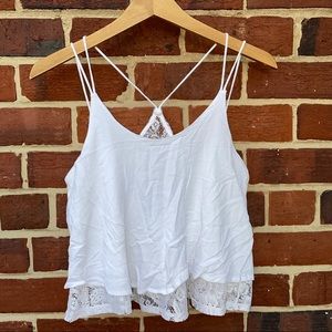 Ruffle White Crop Top